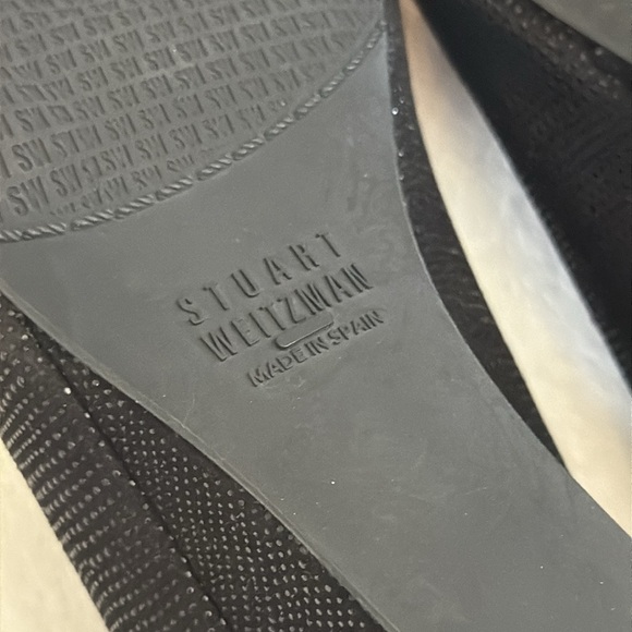 Stuart Weitzman | Goosebump Metallic Dot Textured Pointed Toe Low Wedge (7.5 M) - Picture 14 of 15